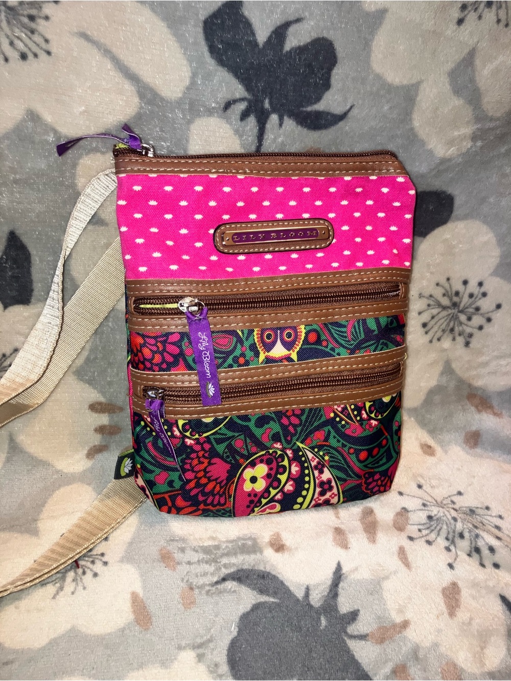 Lily Bloom Paisley Crossbody Bag Like New